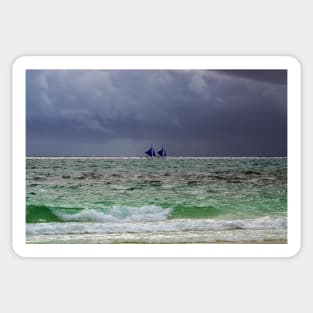 Sailing Boats, Boracay Island, Philippines Sticker